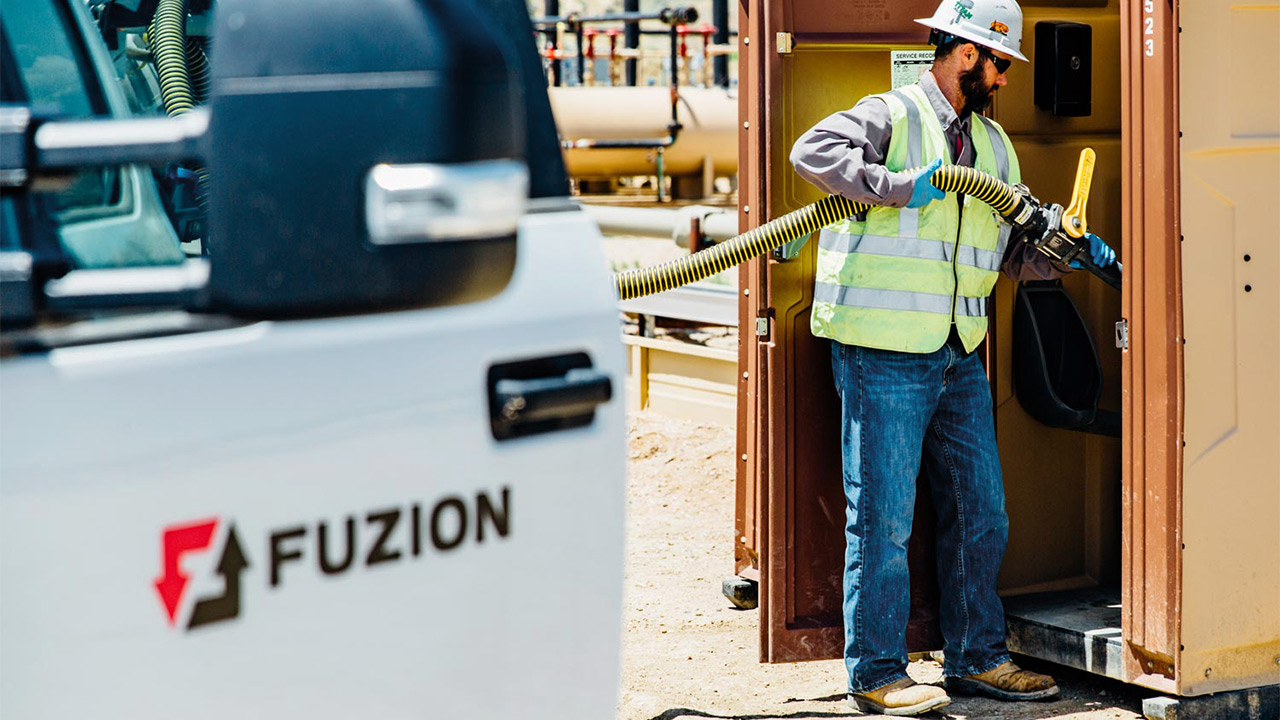 A Fuzion employee following ESG compliance for waste management.