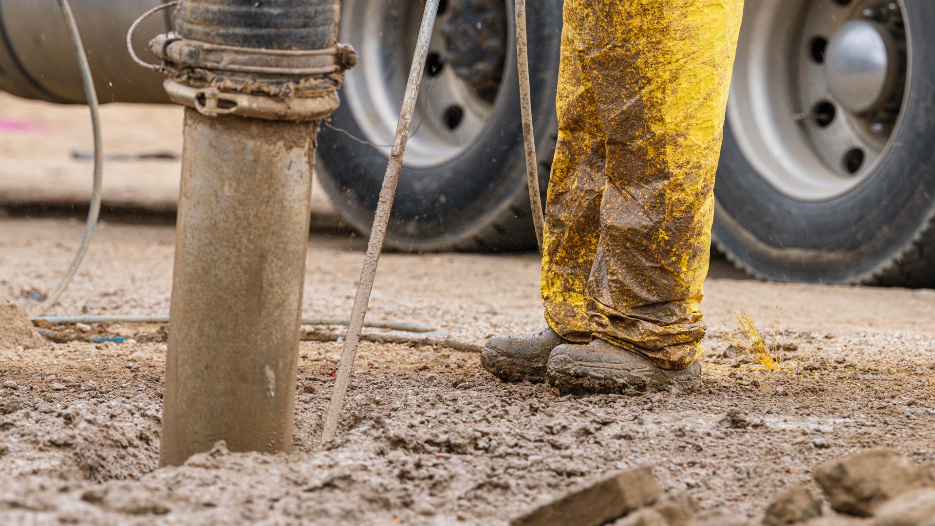 Hydro excavation, used for non-destructive digging.