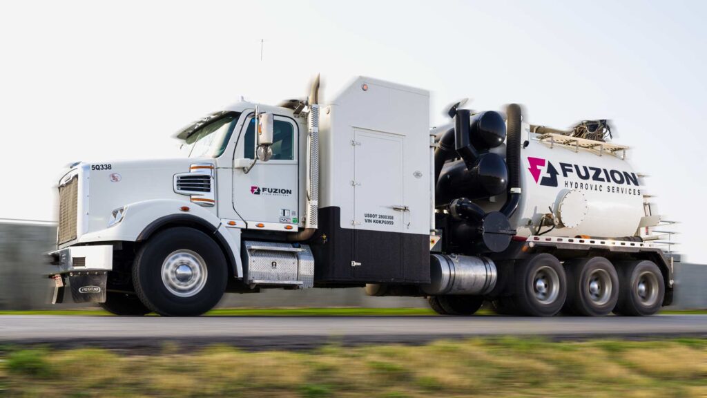 A Fuzion truck committed to sustainable waste management.