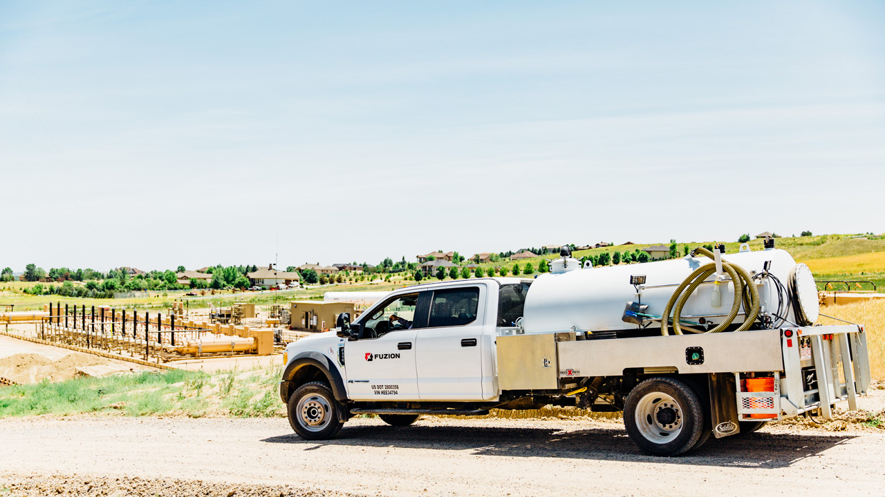 A Fuzion truck providing sustainable solutions.