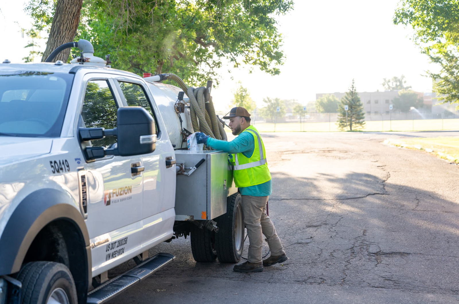 A Fuzion truck committed to sustainable waste management.