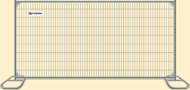 An image of Fuzion’s temporary construction fence panel.
